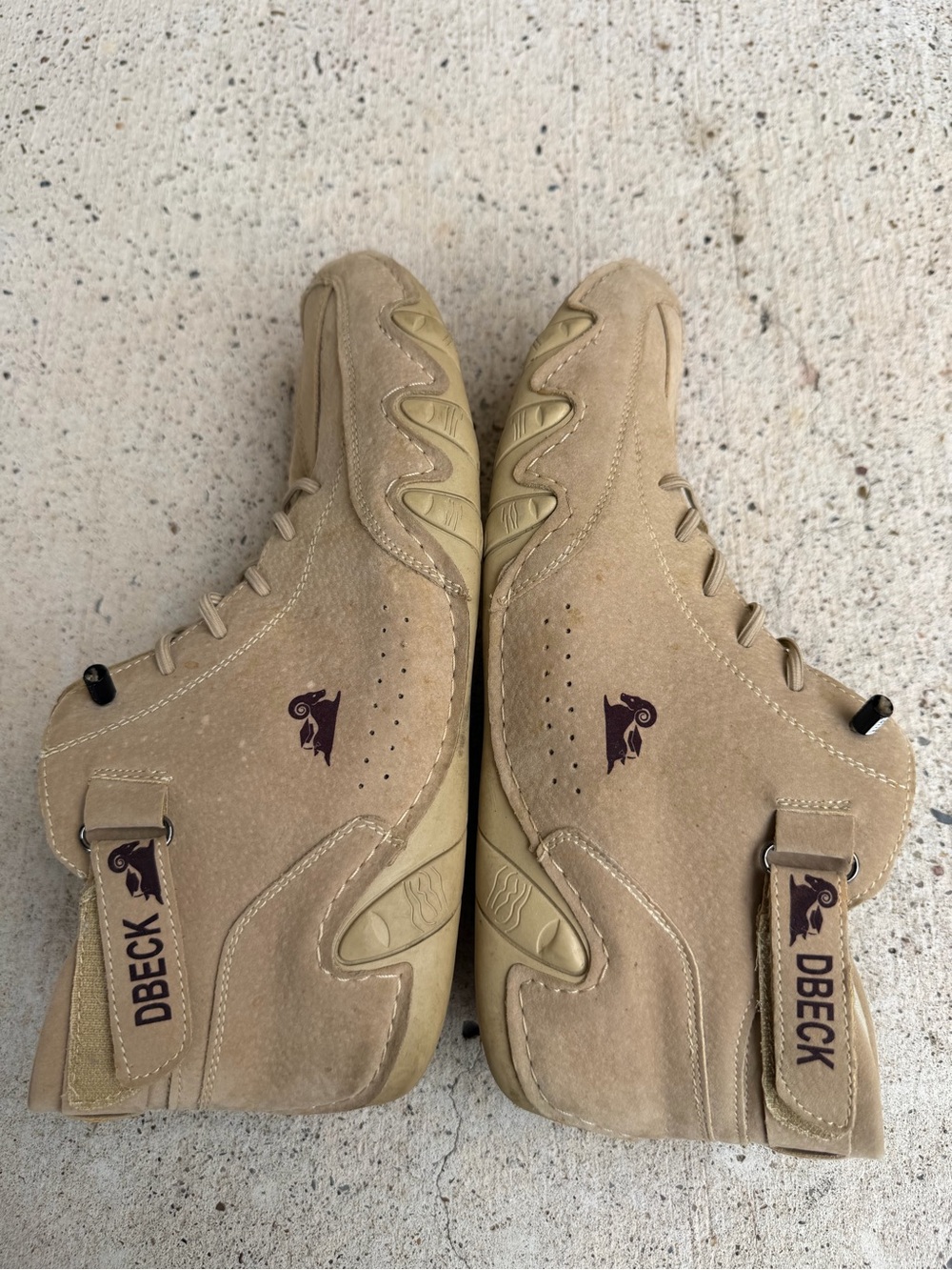 DBECK Men Italian Handmade Suede Velcro High Boots PalmSole Khaki Tan Size 10.5